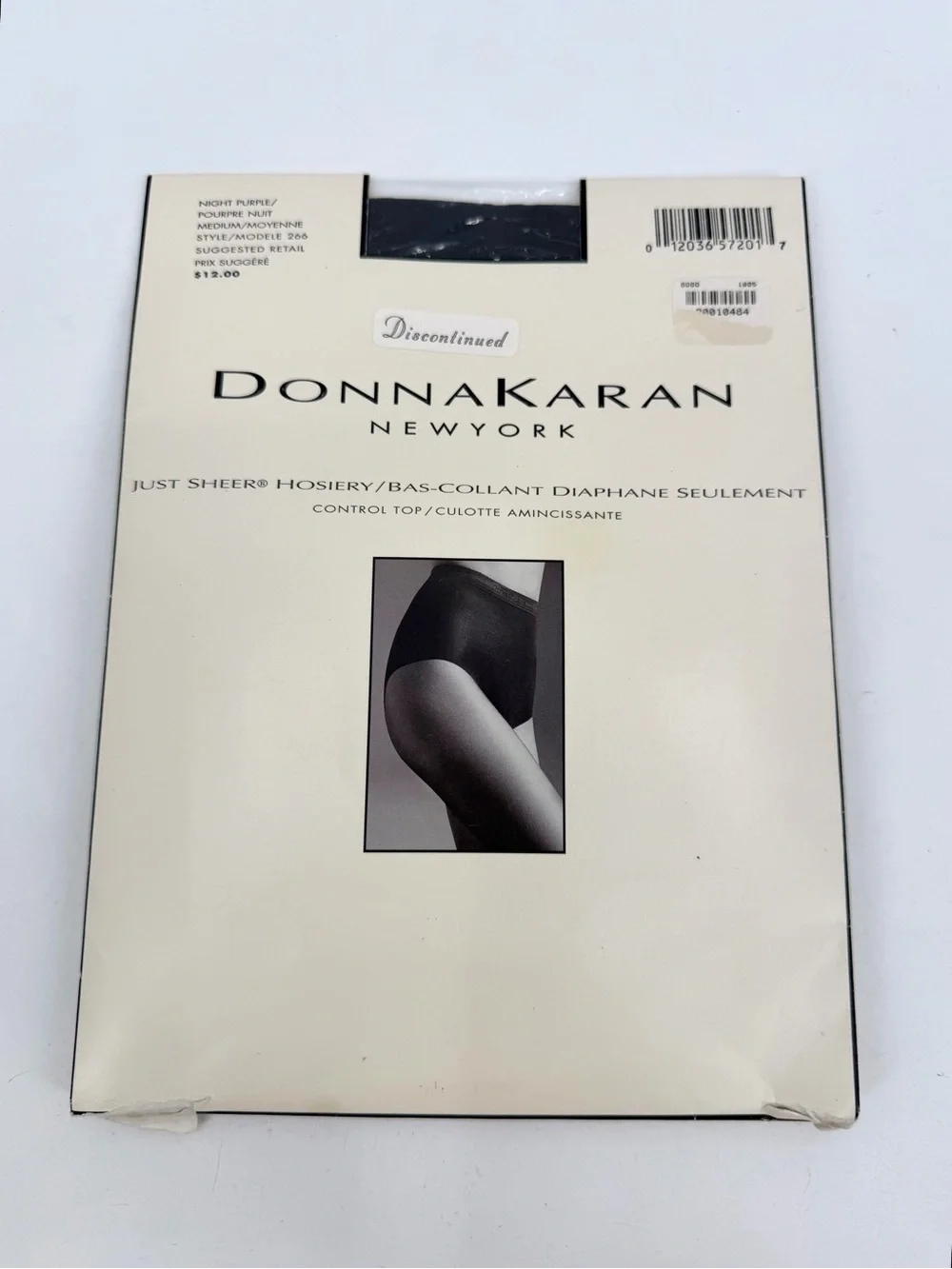 Donna Karan New York Pantyhose Medium Just Sheer VTG Night Purple Style 266